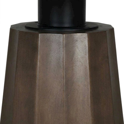 Dark Brown Wood Round Dining Table with Pedestal Base, 60-Inch Size