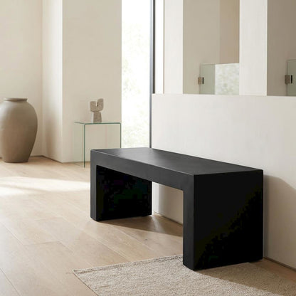 Fiber-Reinforced Concrete Outdoor Bench with Contemporary Profile for Entryway