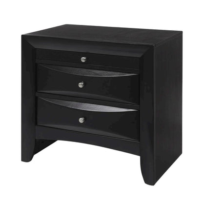 Black Bedroom Nightstand with Modern Transitional Design