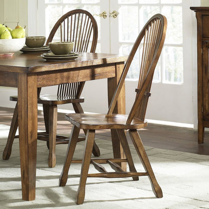 Treasures Sheaf Back Side Chair - Oak-Set of 2 in Rustic Oak