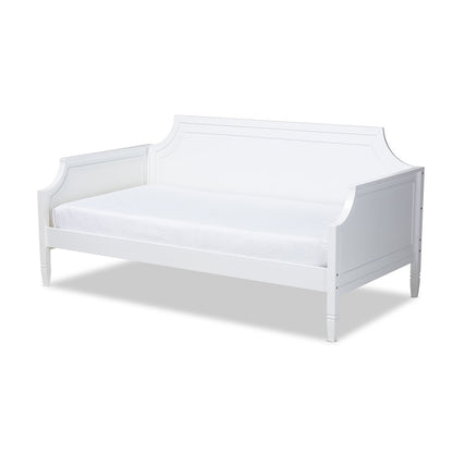 White Traditional Twin Daybed with Pinewood Frame and Classic Finish
