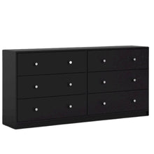 Furnifact Black Dresser for Bedroom – Modern 6 Drawer Dresser with Spacious Storage – Sleek Black Dresser and Bedroom Dresser for Clothes and Essentials