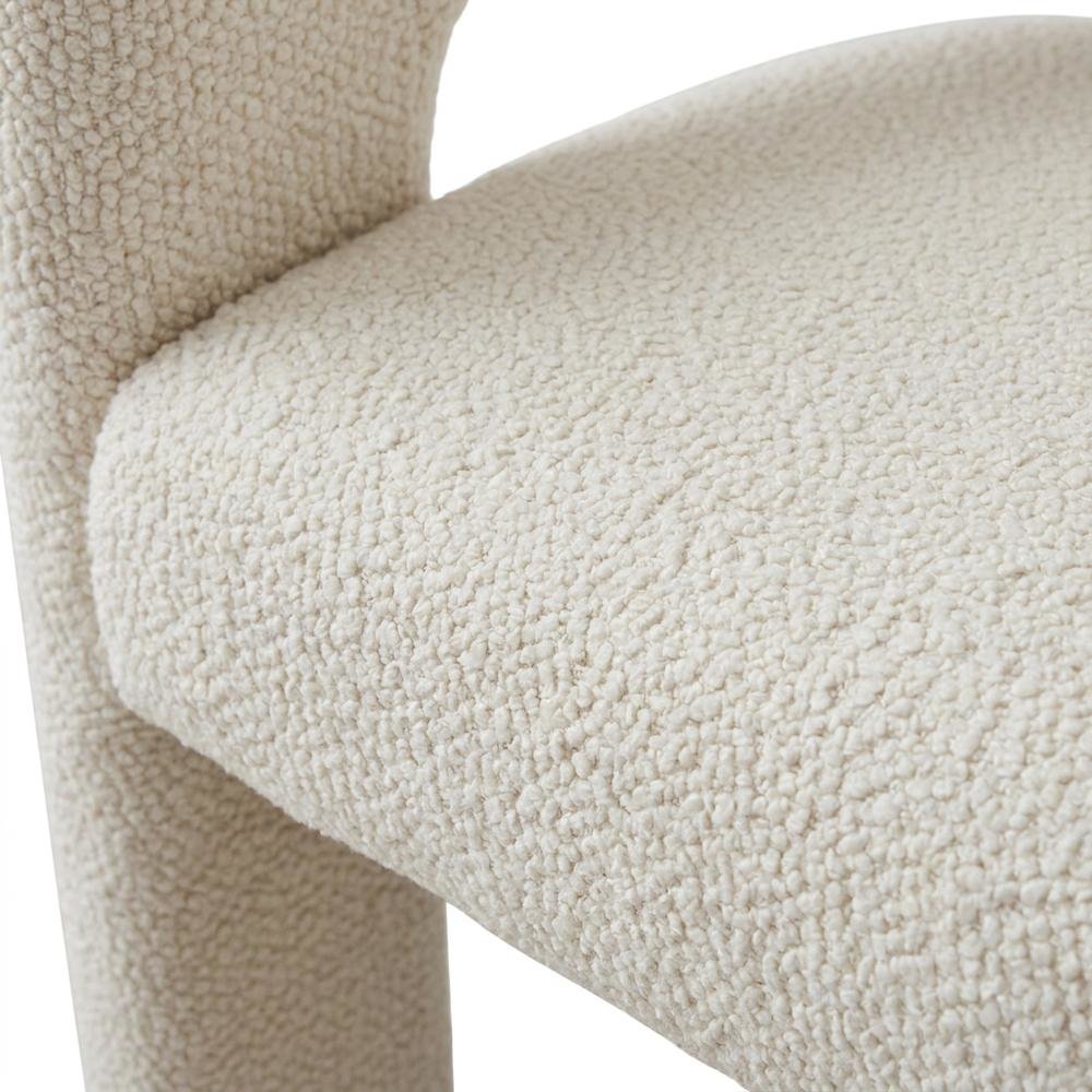 Jacquard Modern Accent Armchair, Sculptural Frame, Natural, Set of 6