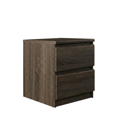 Brown 2 Drawer Nightstand - Stylish Night Stand with Drawers for Bedroom