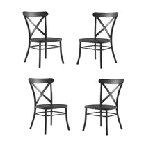 Metal Dining Chair Set in Sleek Finish with Comfortable Back Support