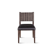 Lila Dining Chair in Black Leather and Linen