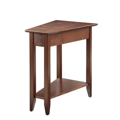 Brown Wedge End Table with MDF Construction, Modern and Practical Design