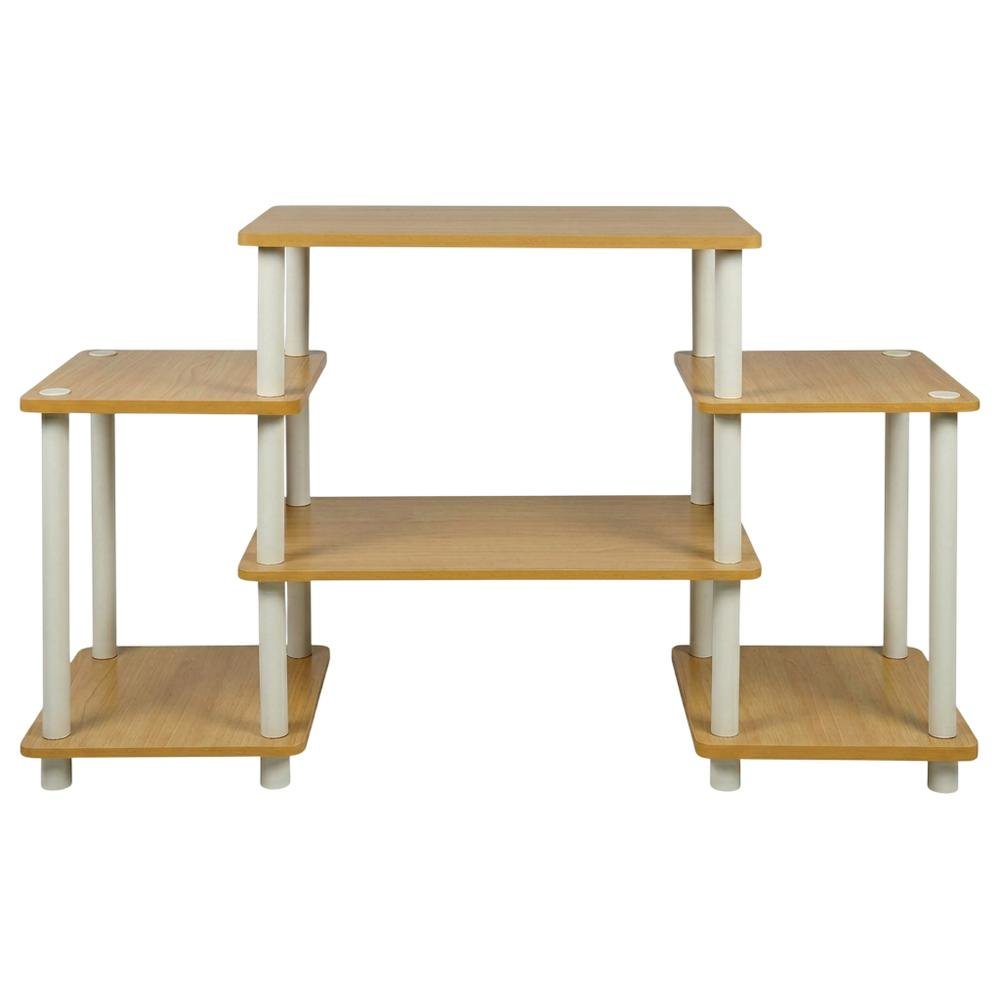 Beech and White No Tools Entertainment Center with Modern Design