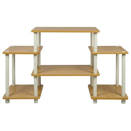 Beech and White No Tools Entertainment Center with Modern Design