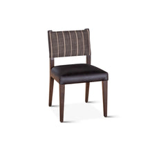 Lila Dining Chair in Black Leather and Linen