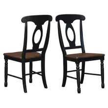 Casual Oak-Black Finish Side Chair with Distressed Look and Solid Rubberwood