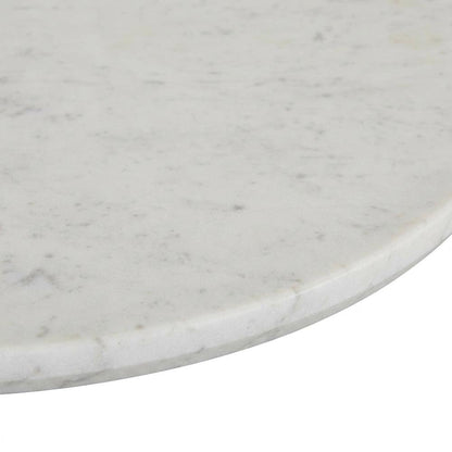 Palm Desert 48-Inch Round White Marble Dining Table with Pedestal Base