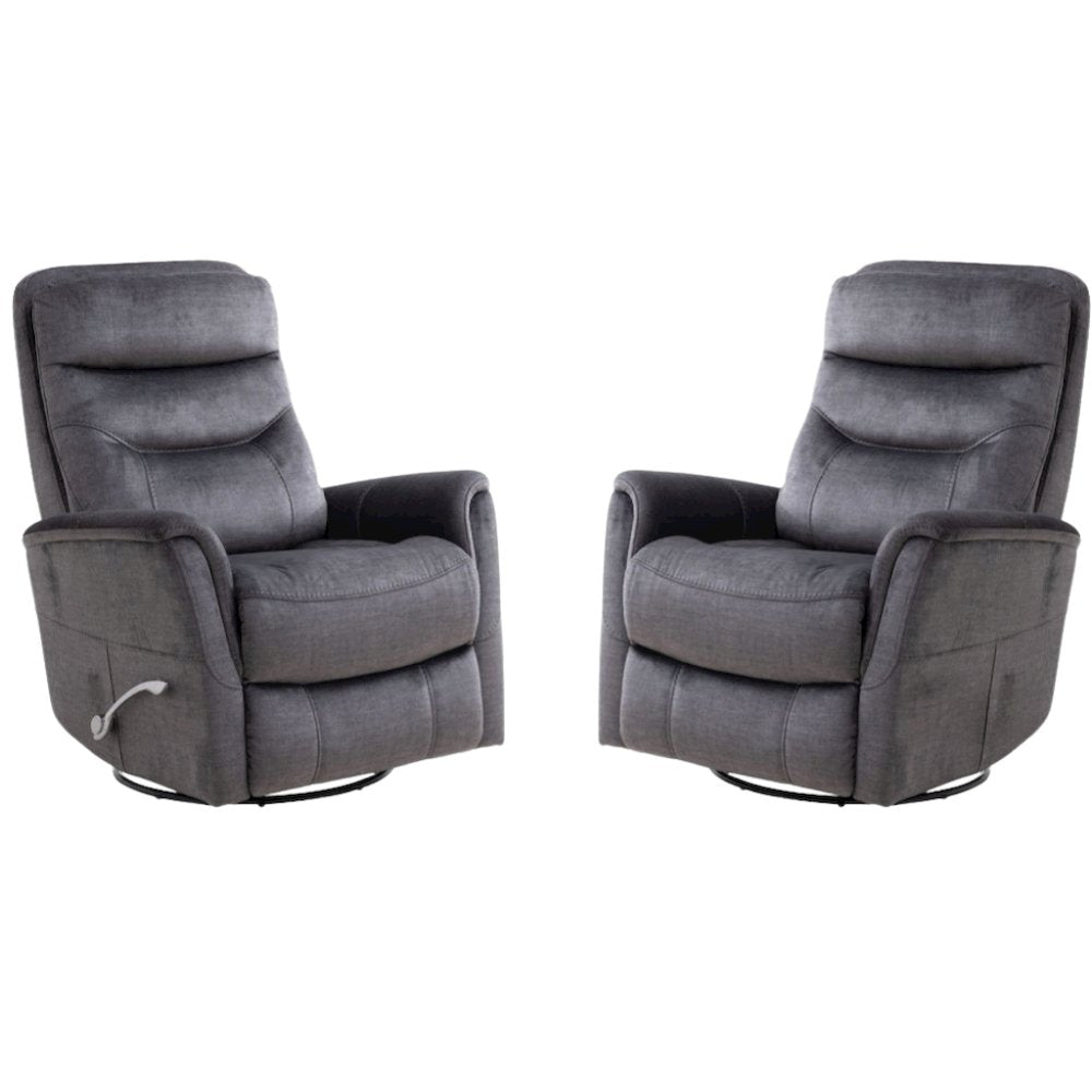 Capri Charcoal Recliner Nursery Glider Set – Elegant Boucle Chairs for Comfort