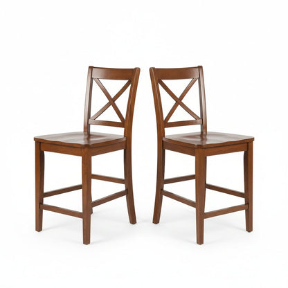 Simplicity Solid Wood Classic X-Back Counter Stool (Set of 2)