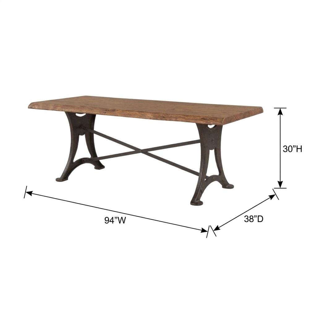 Blayne 94" Dining Table in Live Edge Acacia with Walnut Finish