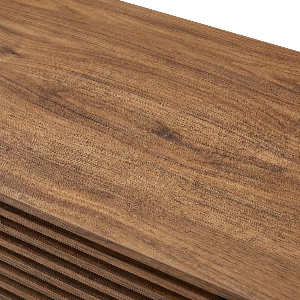 Fluted Hall Tree with Storage Bench, Coat Rack & Shoe Storage, Entryway, Walnut