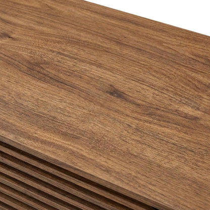 Fluted Hall Tree with Storage Bench, Coat Rack & Shoe Storage, Entryway, Walnut