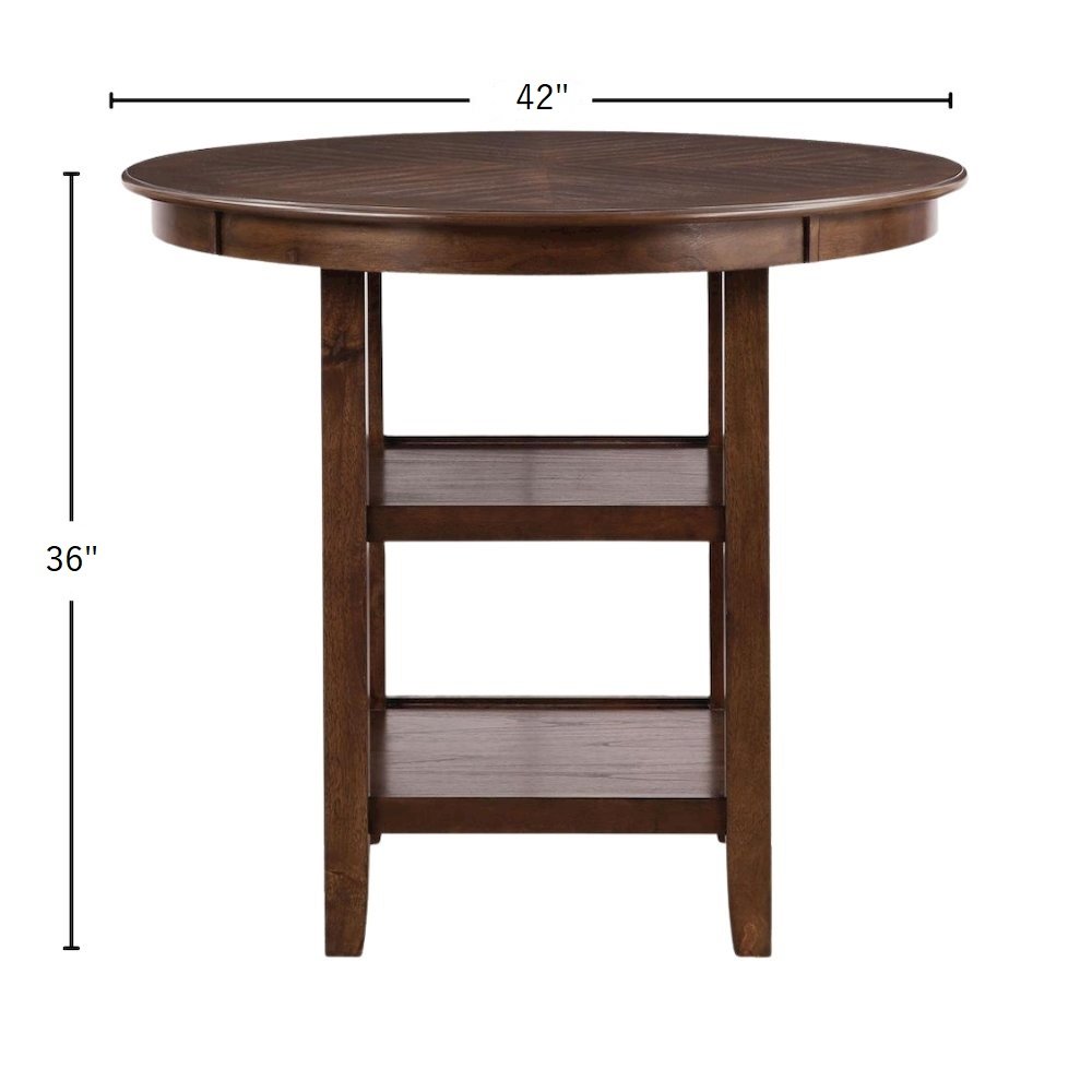 Brown Solid Wood Dining Table Set for 4 – Round Kitchen Table Design