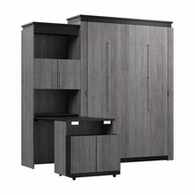 Orion Queen Murphy Bed with Storage Cabinet and Fold-Out Desk (97W)