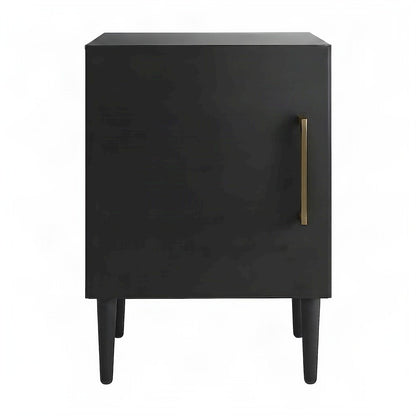 Mid-Century Record Player Stand with Wire Dividers, Matte Black