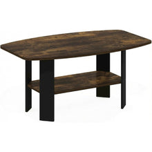 Amber Pine and Black Coffee Table with Minimalist Design and Durable Finish