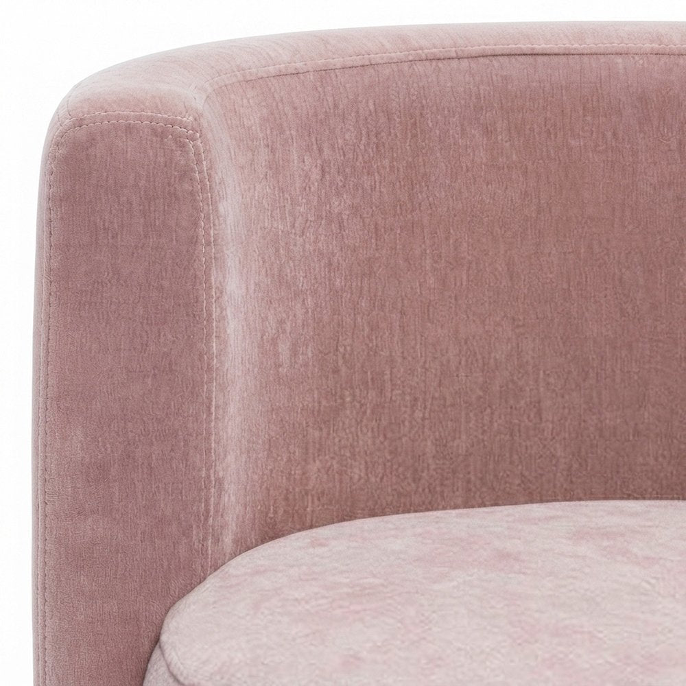 Recycled Fabric Rolling Desk Chair with Foam-Cushioned Velvet Seat, Pink