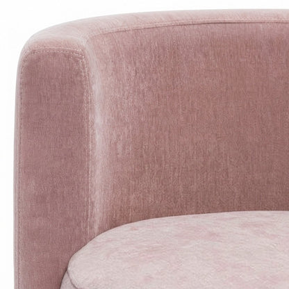 Recycled Fabric Rolling Desk Chair with Foam-Cushioned Velvet Seat, Pink