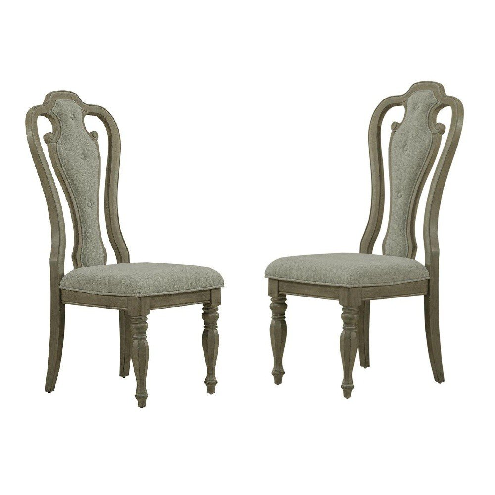 Magnolia Manor Splat Back Uph Side Chair (RTA) - Set of 2 in Weathered Bisque