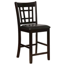 Counter Height Bar Stools Set of 2, Brown Leatherette & Wood Stools