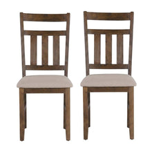 Rustic Umber Side Chair with Polyester Upholstery and Comfortable Seat, Set of 2