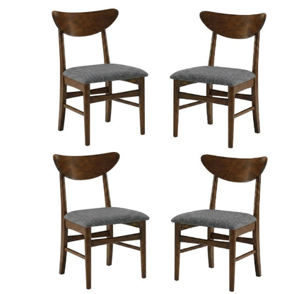 Wood Dining Chair Set with Comfortable Backrest and Sturdy Frame