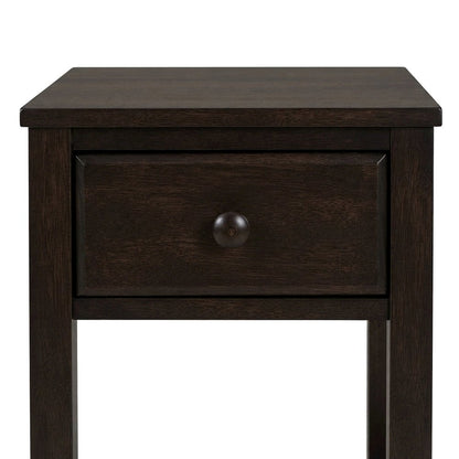 Espresso Night Stand with Usb Port and Solid Wood Design