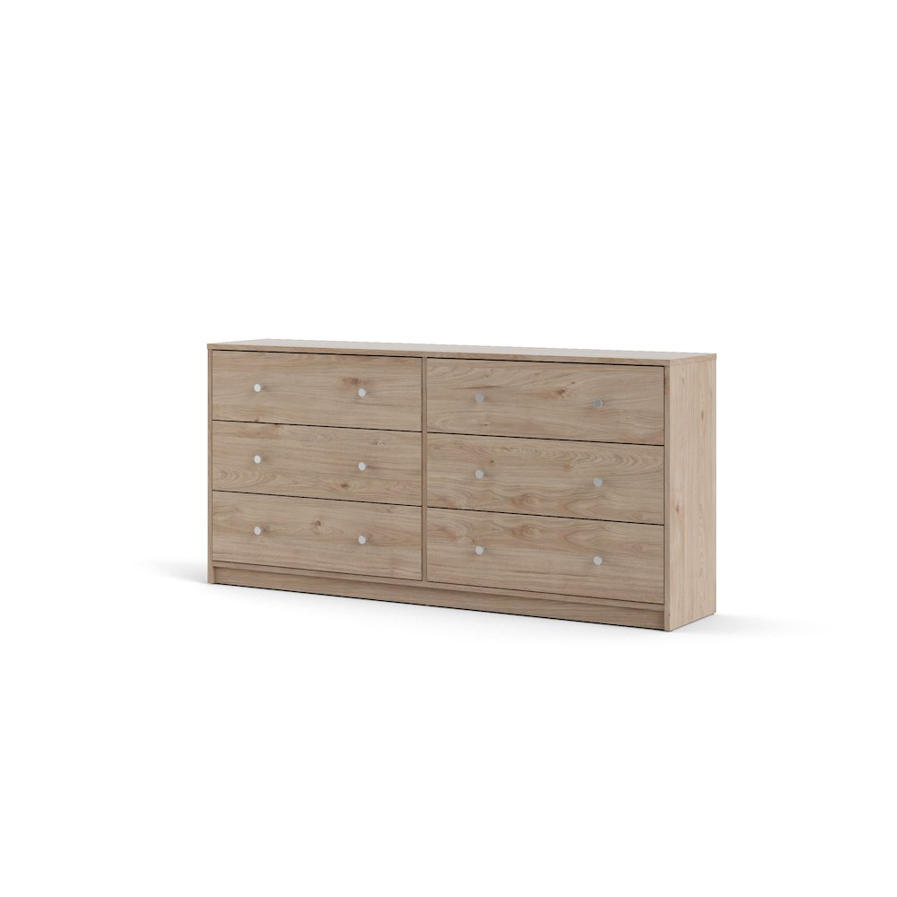 Elegant 6-Drawer Double Dresser in Jackson Hickory for Modern Bedrooms