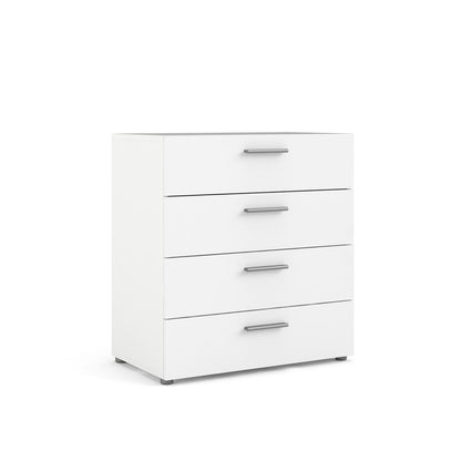White 4 Drawer Chest - Elegant White Chest of Drawers for Bedroom Storage
