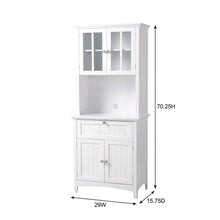 Metal and wood buffet with framed glass doors and drawer for stylish storage