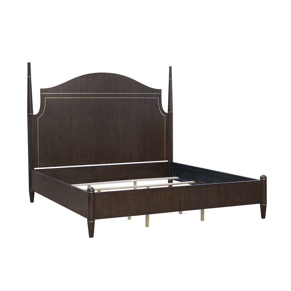 Asher Park King Poster Bed, Piano Brown Finish