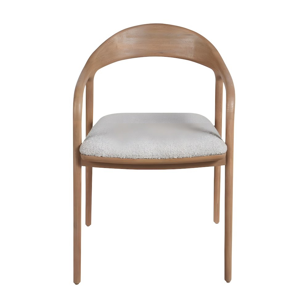 Polyester-Upholstered Modern Dining Armchair with Open-Back Design