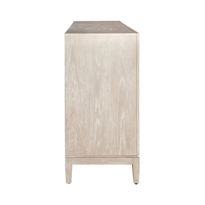 Kinsley 4 Door Accent Cabinet Light Gray in Washed Taupe