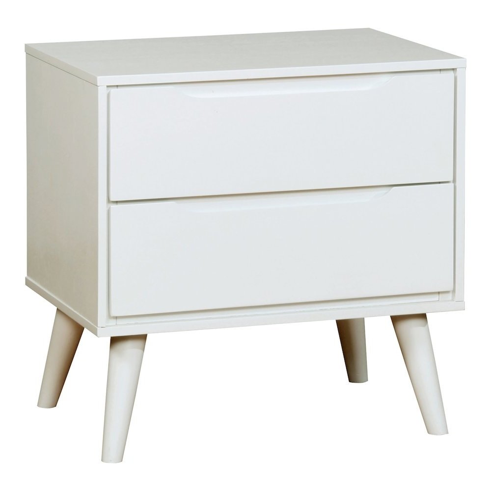 Belkor Mid-Century Modern Wood 2-Drawer Nightstand