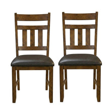 Mango Upholstered Slatback Dining Stool Set with Faux Leather Seat
