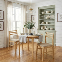 Elegant 3-Piece Dining Set Featuring Drop Leaf Design in Natural and Tan