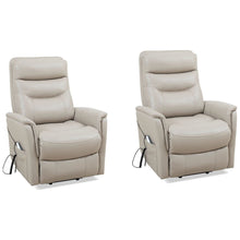 Beige Recliner Chairs Set of 2 – Power Lift Recliner with Headrest