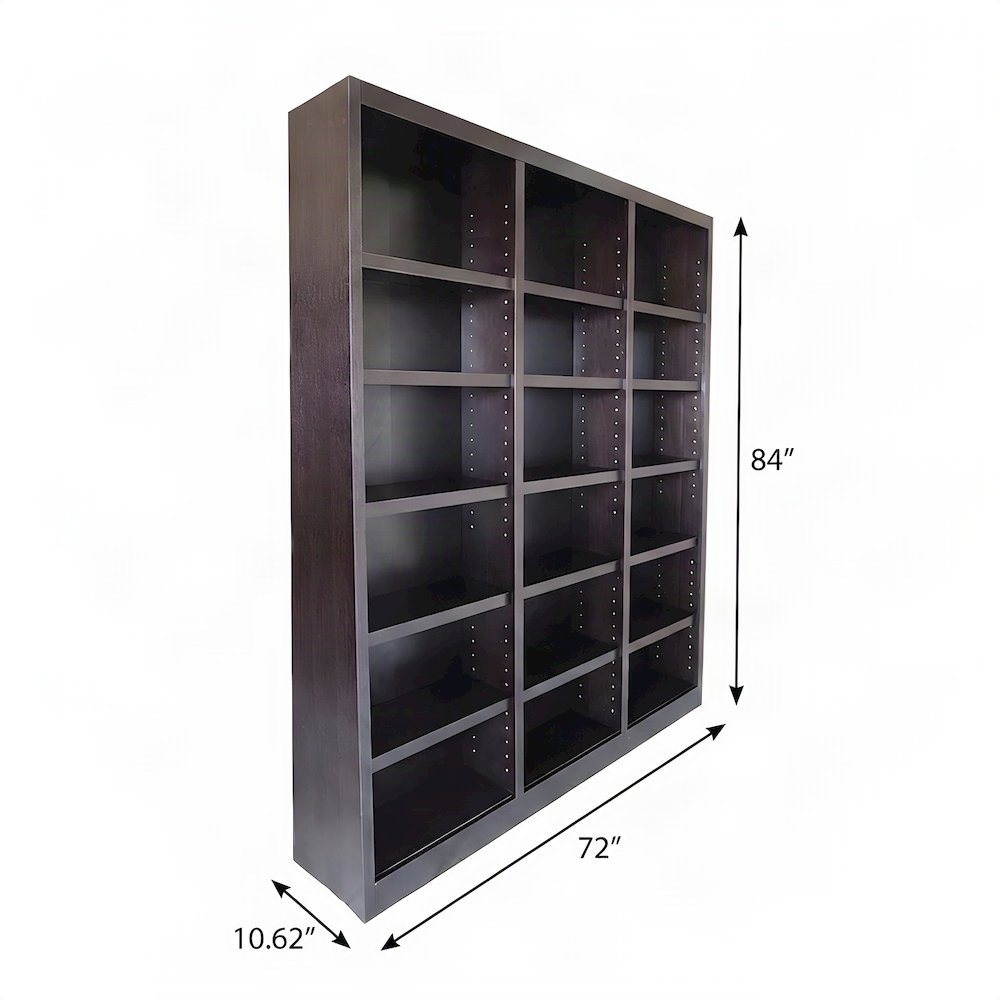 Espresso Wall Storage Unit with Adjustable Shelves and Sturdy Design