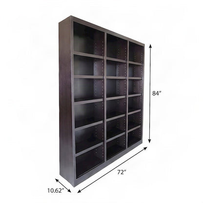 Espresso Wall Storage Unit with Adjustable Shelves and Sturdy Design
