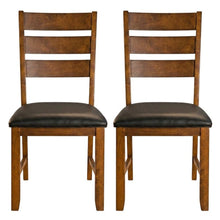 Mango Upholstered Side Chairs with Distressed Finish and Rustic Style, Set of 2