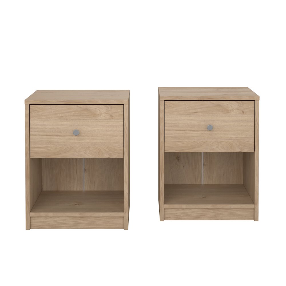 Portland 1 Drawer Nightstand - Set of 2, Jackson Hickory