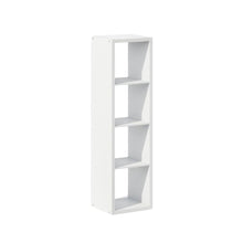 White Wood 4 Cube Storage Organizer with Open Back Vertical Cube Storage