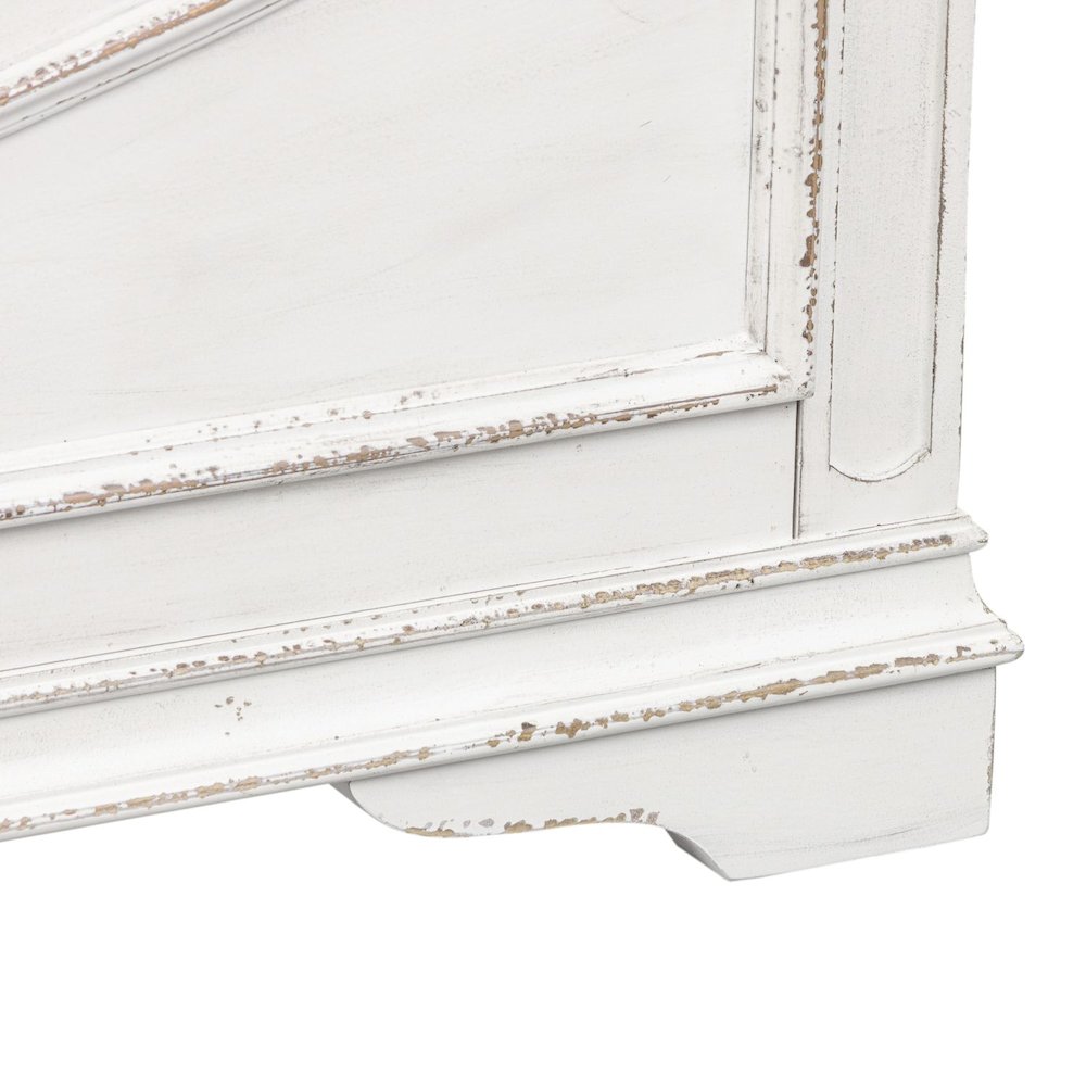 Magnolia Manor California King Upholstered Bed - Antique White & Weathered Bark