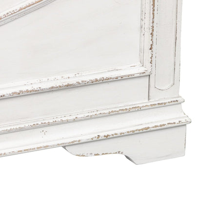 Magnolia Manor California King Upholstered Bed - Antique White & Weathered Bark