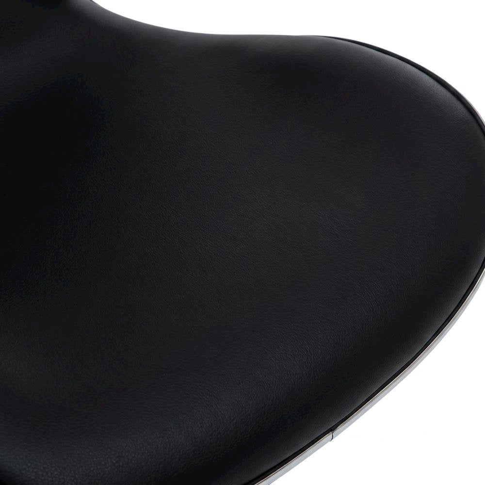 Black Leatherette Adjustable Swivel Barstool with Chrome Base, Set of 2